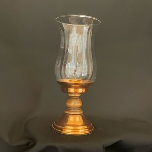 1970s Vintage Coppercraft Copper & Wood Candleholder. Copper and wood.